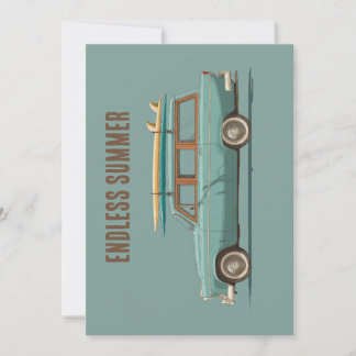Cartes Pour Fêtes Annuelles Caisse de Surf Vintage – Voiture de Plage Rétro