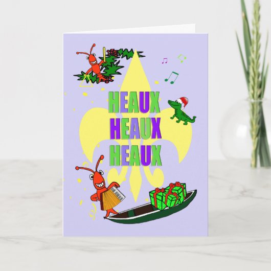 Cartes Pour Fêtes Annuelles Cajun Crawfish Fleur de Lys Christmas (Devant)