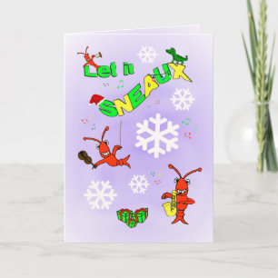 Cartes Pour Fêtes Annuelles Cajun Crawfish Let it Sneaux Christmas