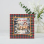 Cartes Pour Fêtes Annuelles Caledonia Modern Scottish Tartan Christmas (Debout devant)