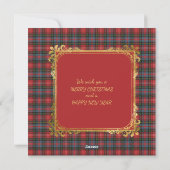 Cartes Pour Fêtes Annuelles Caledonia Modern Scottish Tartan Christmas (Dos)