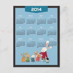 Cartes Pour Fêtes Annuelles Calendrier 2014 - Bonne Année Lapin Famille de Lap