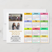 Cartes Pour Fêtes Annuelles Calendrier 2023 Business 2 Photo Modern Gold Scrip (Devant)