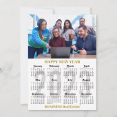 Cartes Pour Fêtes Annuelles Calendrier 2023 Business Modern Gold Black Script (Devant)