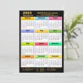 Cartes Pour Fêtes Annuelles Calendrier 2023 Modern Black Gold Script Business (Debout devant)