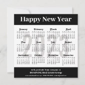 Cartes Pour Fêtes Annuelles Calendrier 2023 moderne Silver Black Script Busine (Devant)