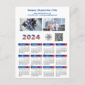 Cartes Pour Fêtes Annuelles Calendrier 2024 Business Logo US Patriotic Blue Re (Devant)