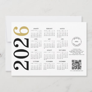 Cartes Pour Fêtes Annuelles Calendrier 2025 Business Logo QR Code Bonne année