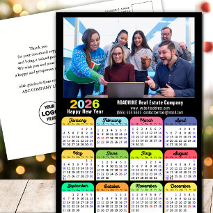 Cartes Pour Fêtes Annuelles Calendrier 2025 Logo d'entreprise Moderne Noir Col