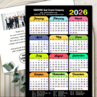 Calendrier 2025 Logo d'entreprise Moderne Noir Col