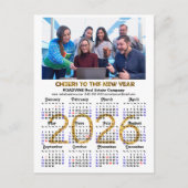 Cartes Pour Fêtes Annuelles Calendrier 2025 Parties scintillant d'or Festive P (Devant)