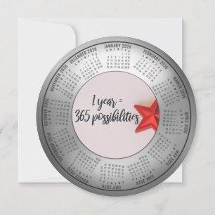 Cartes Pour Fêtes Annuelles Calendrier 2026 1 Année = 365 Possibilités Rond