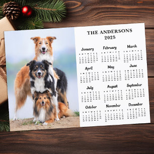 Cartes Pour Fêtes Annuelles Calendrier 2026 Animaux de compagnie Chien Famille