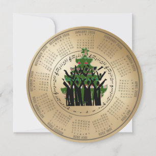 Cartes Pour Fêtes Annuelles Calendrier 2026 Chorale Chant Arbre de Noël Fêtes
