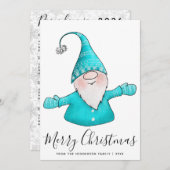 Cartes Pour Fêtes Annuelles Calendrier 2026 Gnome Nordique Joyeux Noël Teal (Devant / Derrière)