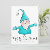 Cartes Pour Fêtes Annuelles Calendrier 2026 Gnome Nordique Joyeux Noël Teal (Debout devant)