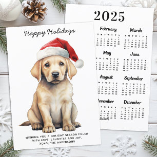Cartes Pour Fêtes Annuelles Calendrier 2026 Labrador Jaune Chien Cadeau Noël A