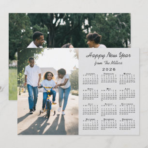 Cartes Pour Fêtes Annuelles Calendrier 2026 Modern Grey 2 Photo Bonne année