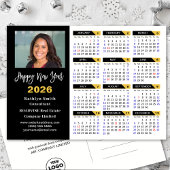 Cartes Pour Fêtes Annuelles Calendrier 2026 moderne Gold Black Business Photo