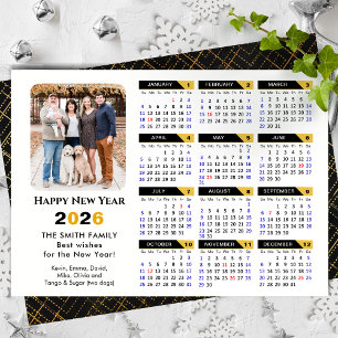 Cartes Pour Fêtes Annuelles Calendrier 2026 moderne Photo Black Gold Minimalis