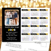 Cartes Pour Fêtes Annuelles Calendrier 2026 moderne Photo Black Gold Minimalis