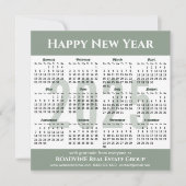Cartes Pour Fêtes Annuelles Calendrier 2026 Script moderne Sage Green Business (Devant)