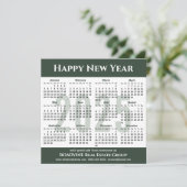 Cartes Pour Fêtes Annuelles Calendrier 2026 Script moderne Sage Green Business (Debout devant)