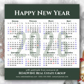 Cartes Pour Fêtes Annuelles Calendrier 2026 Script moderne Sage Green Business