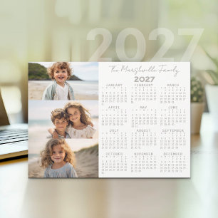 Cartes Pour Fêtes Annuelles Calendrier 2027 - 3 Photos - Basic Grey Blanc