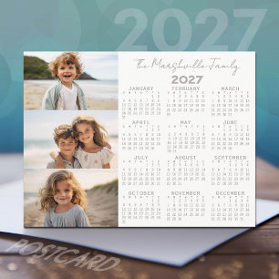 Cartes Pour Fêtes Annuelles Calendrier 2027 - 3 Photos - Basic Grey Blanc