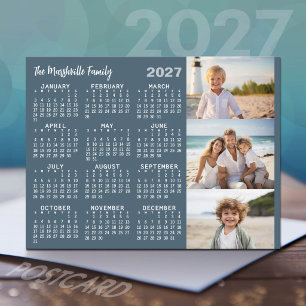 Cartes Pour Fêtes Annuelles Calendrier 2027 3 Photos Basique Minimaliste