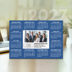 Cartes Pour Fêtes Annuelles Calendrier 2027 avec logo Coordonnées