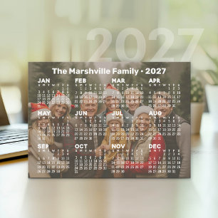 Cartes Pour Fêtes Annuelles Calendrier 2027 avec photo de fond