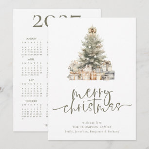Cartes Pour Fêtes Annuelles Calendrier 2027 de Sage de l'Arbre de Noël Joyeux