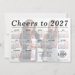 Cartes Pour Fêtes Annuelles Calendrier 2027 simple photo de logo personnalisé