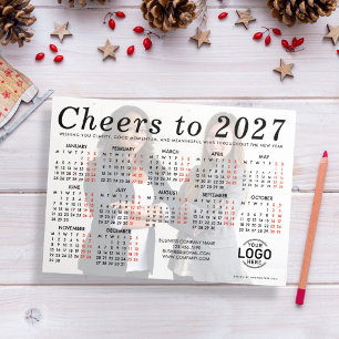 Cartes Pour Fêtes Annuelles Calendrier 2027 simple photo de logo personnalisé