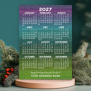 Cartes Pour Fêtes Annuelles Calendrier Abstrait Moderne de Noël 2027