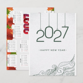 Cartes Pour Fêtes Annuelles Calendrier Automne 2027 Bonne Année Planificateur