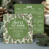 Cartes Pour Fêtes Annuelles Calendrier Business Logo - Branches Vertes Salutat