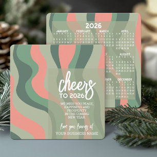 Cartes Pour Fêtes Annuelles Calendrier - Courbes organiques Logo d'entreprise