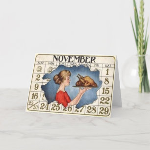 Cartes Pour Fêtes Annuelles Calendrier d'action de grâces