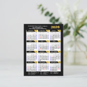 Cartes Pour Fêtes Annuelles Calendrier d'affaires 2026 avec US Holidays Gold B (Debout devant)