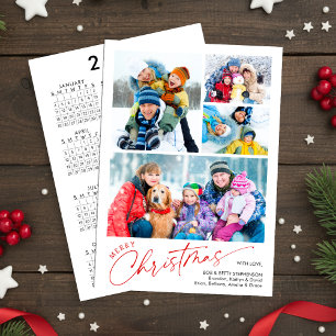 Cartes Pour Fêtes Annuelles Calendrier de 4 photos Joyeux Noël avec écriture m