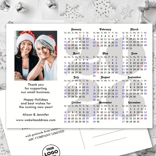 Cartes Pour Fêtes Annuelles Calendrier de Business 2026 Parties scintillant mi