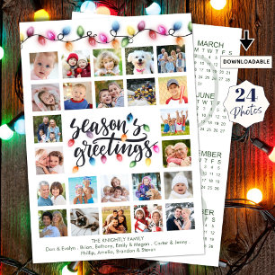 Cartes Pour Fêtes Annuelles Calendrier de collage photo 24 Lumières de Noël 20
