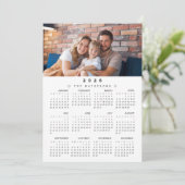 Cartes Pour Fêtes Annuelles Calendrier de l'année complète 2026 avec photo (Debout devant)