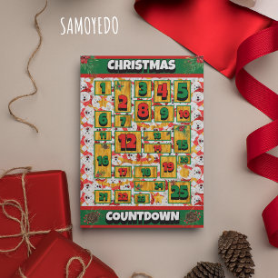 Cartes Pour Fêtes Annuelles Calendrier de l'Avent de Noël à Compte à Rebours p