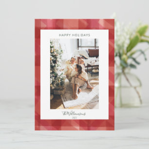 Cartes Pour Fêtes Annuelles Calendrier de Noël avec photo rustique à carreaux