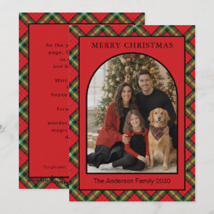 Cartes Pour Fêtes Annuelles Calendrier de Noël Rouge Vert à Carreaux Arch 1 Ph
