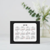 Cartes Pour Fêtes Annuelles Calendrier de vacances Mini noir 2019 par Janz (Debout devant)